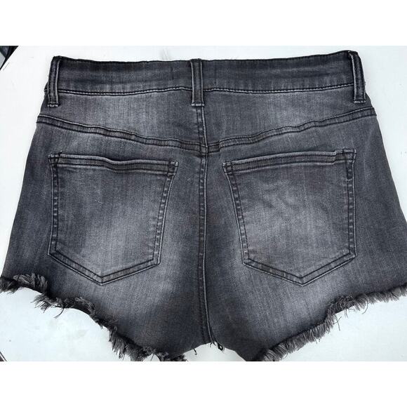 Altar’d State Cut Off Shorts Women’s Sz. 27/5 Black Denim Distressed Rockabilly - Picture 2 of 5